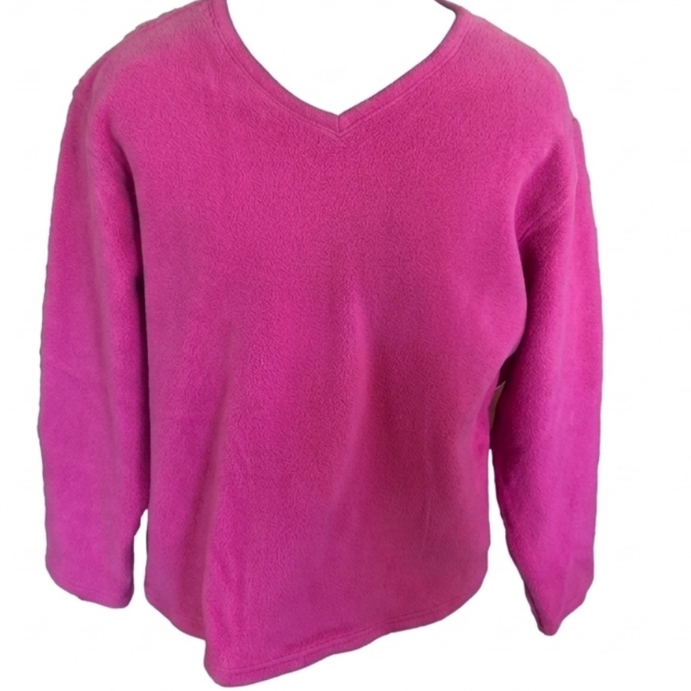 L.L.Bean pink V-Neck fleece Pullover Sweater - 3X